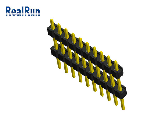 PCB를 위한 듀얼 플라스틱 10P 수 핀 해더 커넥터 0.1 인치 PA6T PBT PA46