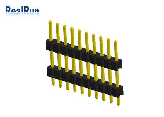 PCB를 위한 듀얼 플라스틱 10P 수 핀 해더 커넥터 0.1 인치 PA6T PBT PA46