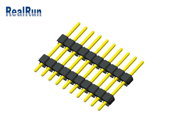 PCB를 위한 듀얼 플라스틱 10P 수 핀 해더 커넥터 0.1 인치 PA6T PBT PA46