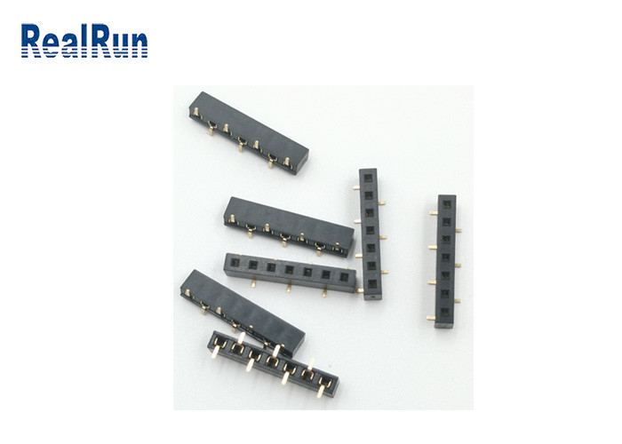 SMD 해더 커넥터를 탑재하는 2.54 밀리미터 단일 열 PCB 연결기 금 도금법 7 핀 표면