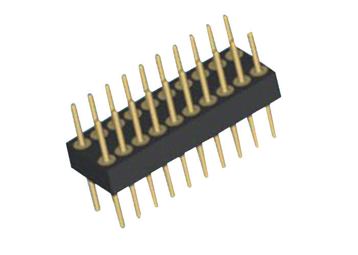 180 정도 핀 우두머리 연결관 2.54mm 피치 PA9T 검정 2 줄 복각 유형