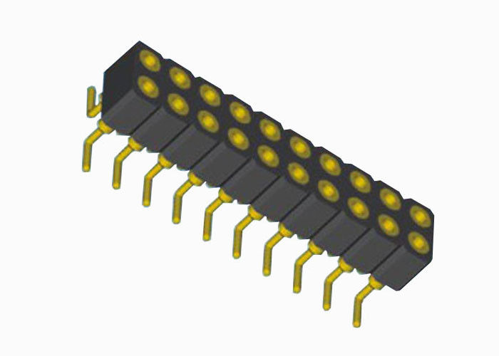 2 줄 SMT 둥근 여성 핀 우두머리 20 핀 Pcb 우두머리 여성 2.0mm 피치