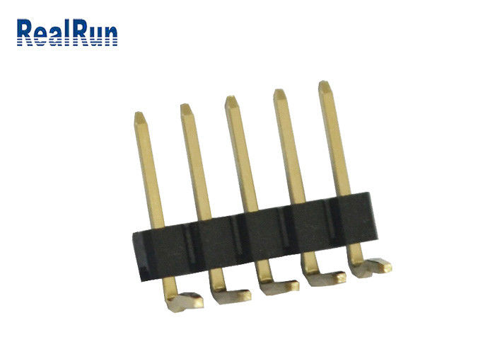 3A 5P PA6T PBT LCP SMT 핀 헤더 2.54mm 단일 행 직각 UL94V-0
