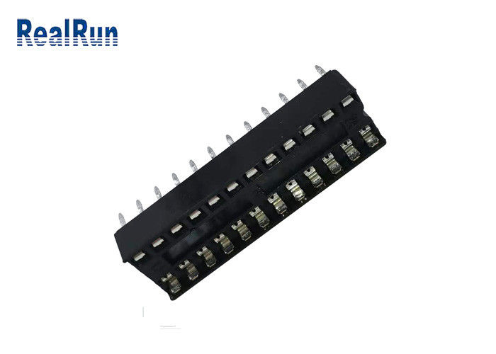1000VAC 2.54mm IC 소켓 커넥터 24P 헤더 사각 구멍 PBT UL94V-0