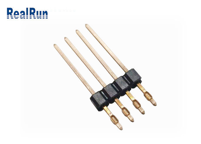 PA6T 황동 PBT LCP 프레스 맞춤 Pcb 핀 헤더 2.54mm 스트레이트 DIP 수 헤더 커넥터