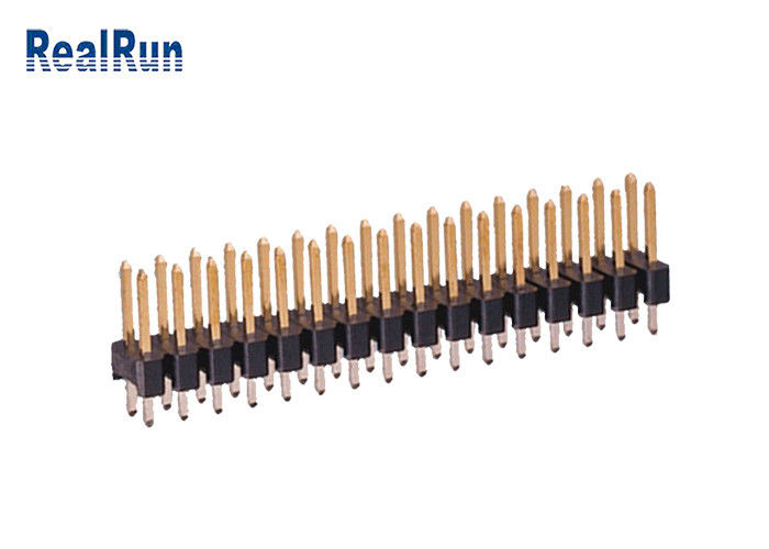 황동 PA6T 180° 스트레이트 핀 헤더 커넥터 2.54mm UL94V-0 이중 행