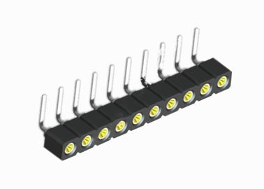 16 핀 까만 둥근 여성 우두머리 연결관 1.27mm 단 하나 줄 정각